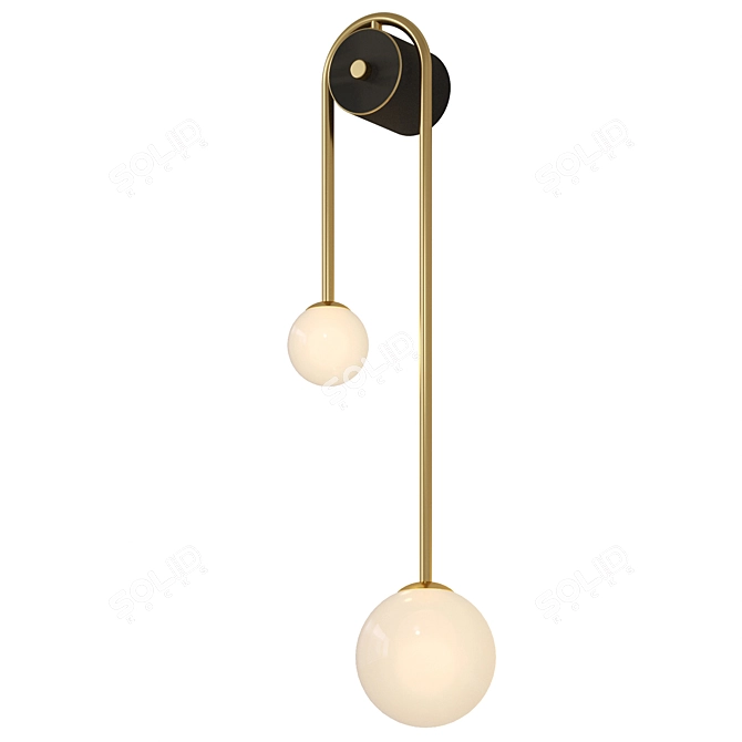 Elegant Adige Gold Wall Lamp 3D model image 1