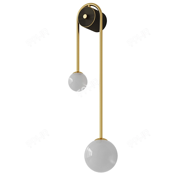 Elegant Adige Gold Wall Lamp 3D model image 2