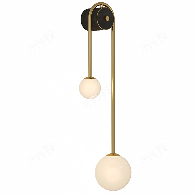 Elegant Adige Gold Wall Lamp 3D model image 3