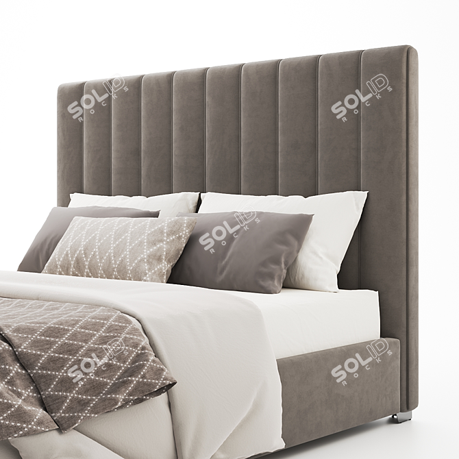 Modern Upholstered Storage Bed 3D model image 2