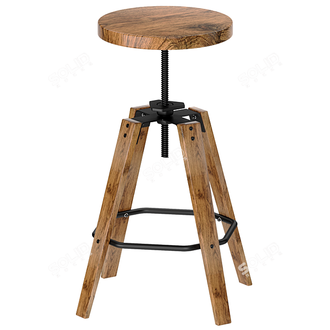 Rustic Brown Stool: Folly 3D model image 5