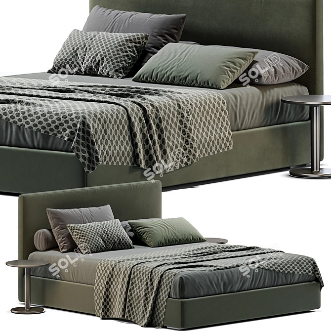 Elegant Lema Camille Bed: 3D Model & Render Files 3D model image 1