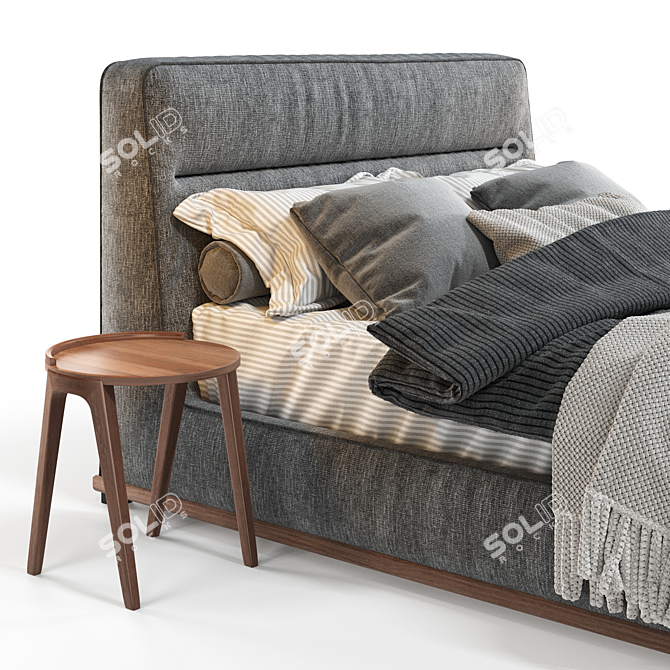 Porada Kirk Bed: Stylish Bed with Round Deck Tables 3D model image 2
