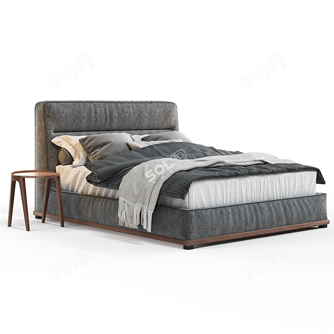 Porada Kirk Bed: Stylish Bed with Round Deck Tables 3D model image 3