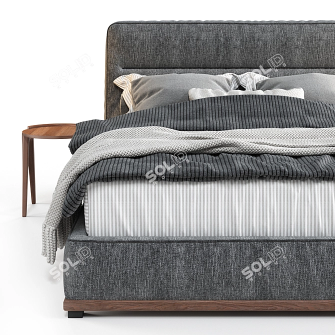 Porada Kirk Bed: Stylish Bed with Round Deck Tables 3D model image 4