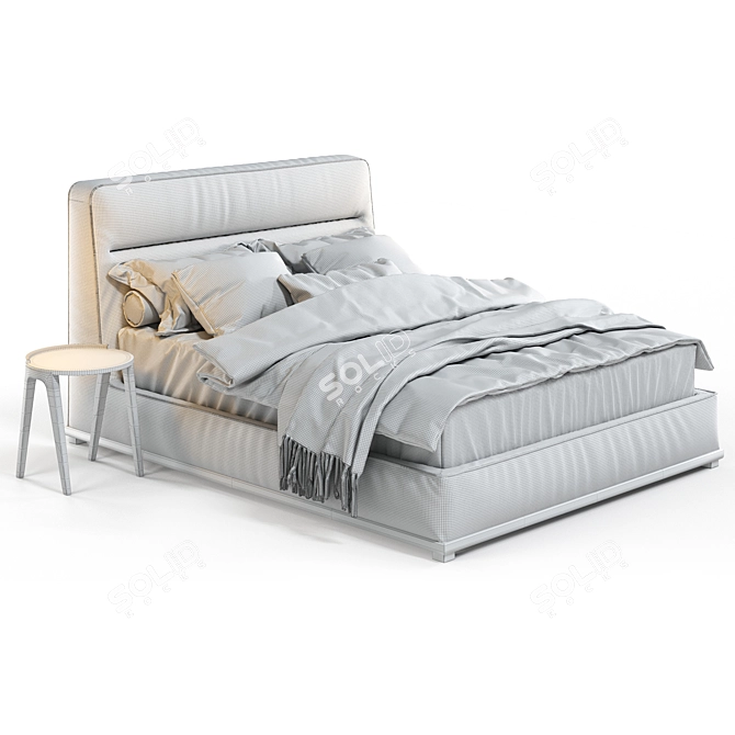 Porada Kirk Bed: Stylish Bed with Round Deck Tables 3D model image 5