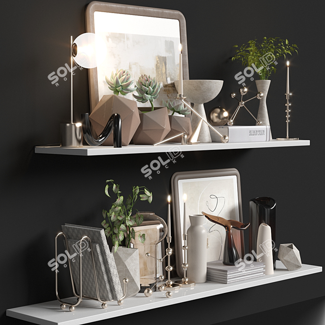 Elegant 2015 Decoration Set 3D model image 2