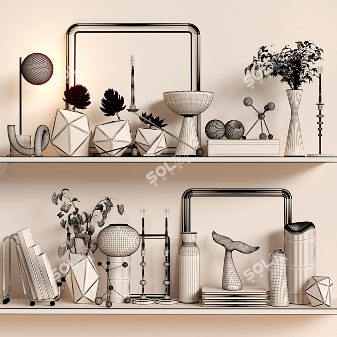 Elegant 2015 Decoration Set 3D model image 7