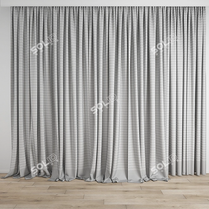 Modern Polygonal Curtain Design 3D model image 3