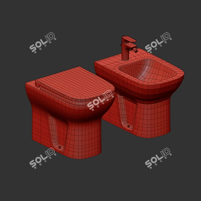 Sleek Vitra S20 Bathroom Unit 3D model image 3