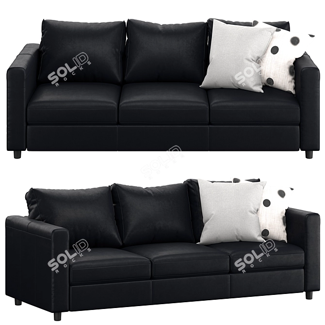 Elegant Black Sofa FINNALA 3D model image 1