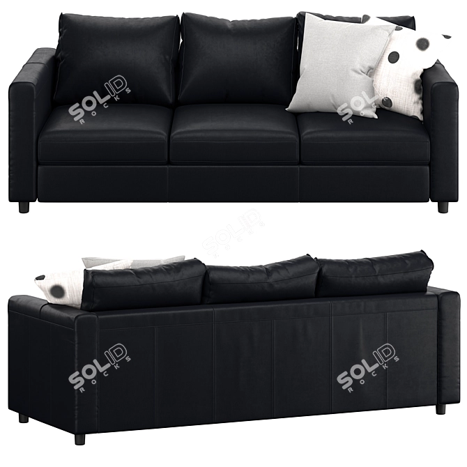 Elegant Black Sofa FINNALA 3D model image 3