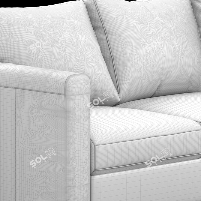 Elegant Black Sofa FINNALA 3D model image 4