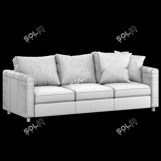 Elegant Black Sofa FINNALA 3D model image 5