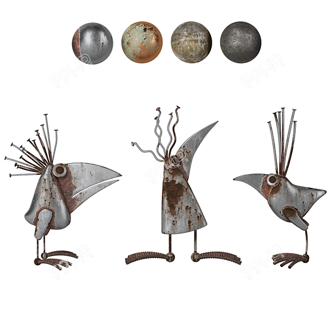 Birds of Art: Sculptures Collection 3D model image 1