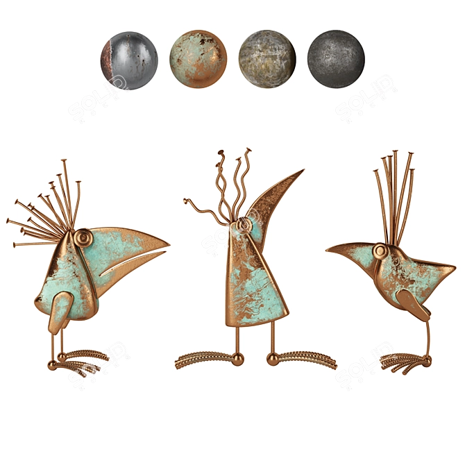 Birds of Art: Sculptures Collection 3D model image 2