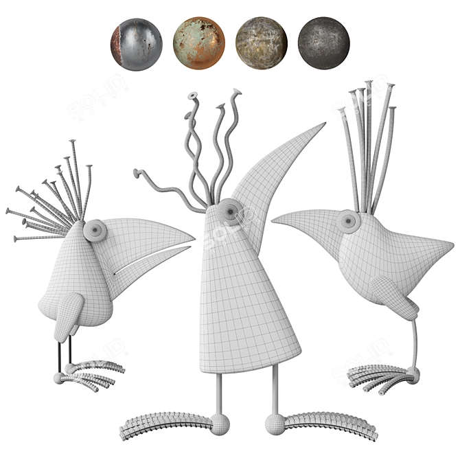 Birds of Art: Sculptures Collection 3D model image 12