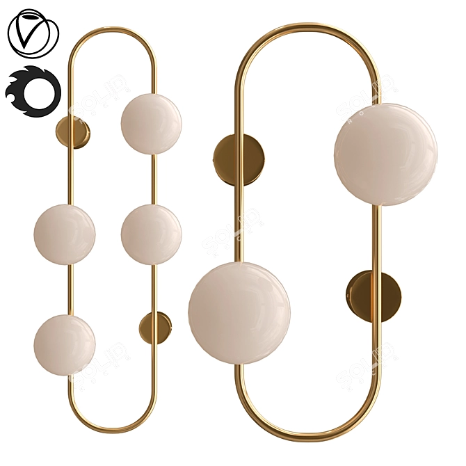 Hoop Wall Pendant Light Collection 3D model image 1