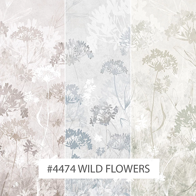 Wild Flower Dreams | Eco-friendly Floral Wallpapers 3D model image 1