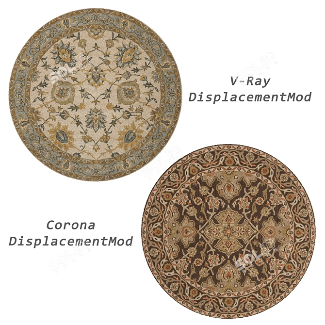 Round Rugs Set: Versatile and Realistic 3D model image 3