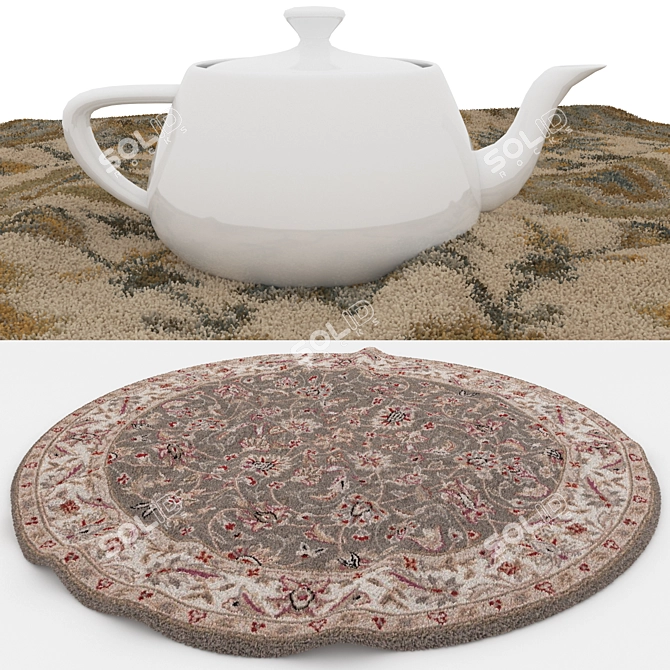 Round Rugs Set: Versatile and Realistic 3D model image 4