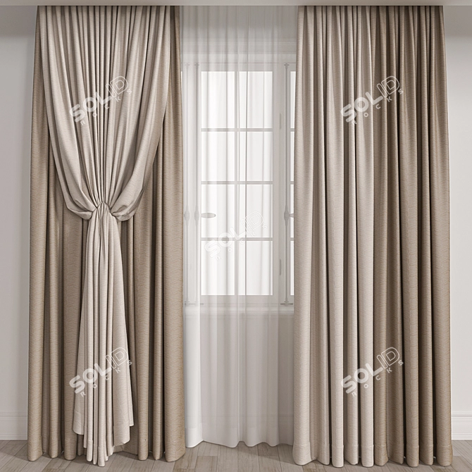 Elegant Curtain 3D Model 3D model image 1