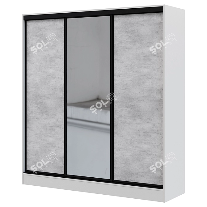 Loft 3-Door Sliding Wardrobe 3D model image 1