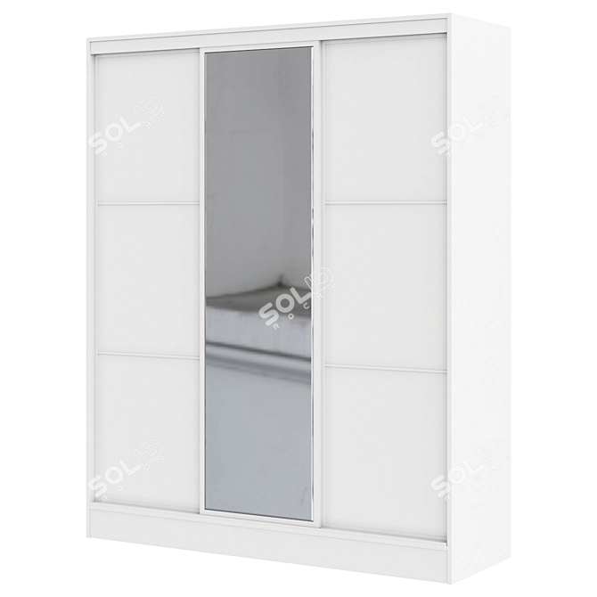 Blanc Sliding Wardrobe - 184.3x230x60 cm 3D model image 1