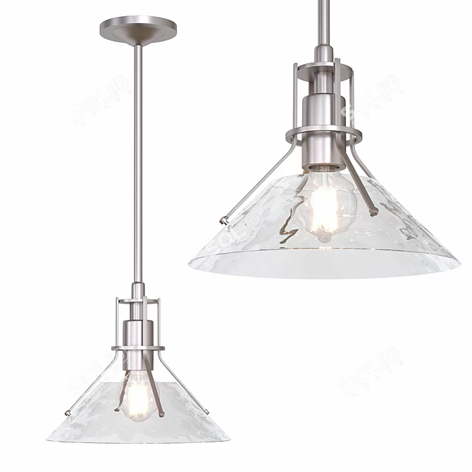 Sleek Glass Pendant Light 3D model image 1