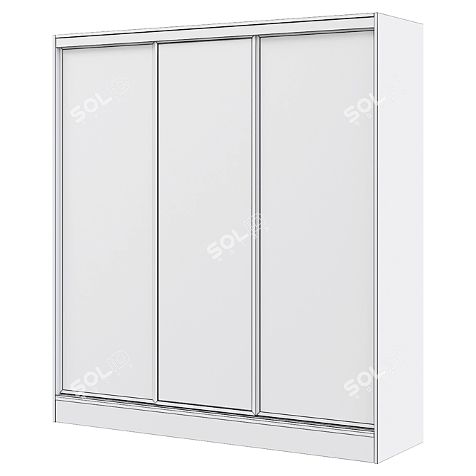 Modern Loft Sliding Wardrobe 3D model image 2