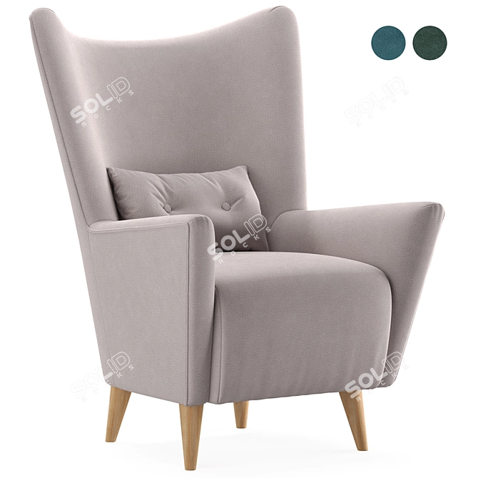 Nosta Lounge Chair: Stylish, Cozy, and Versatile 3D model image 1