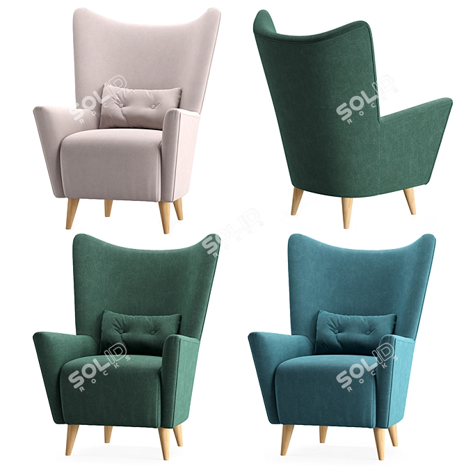 Nosta Lounge Chair: Stylish, Cozy, and Versatile 3D model image 4