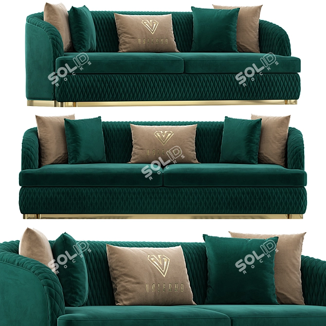 Luxury Olivia Metal Sofa Set: Elegant & Modern Design 3D model image 1