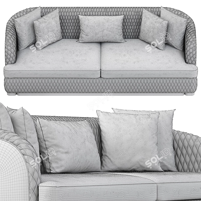 Luxury Olivia Metal Sofa Set: Elegant & Modern Design 3D model image 3