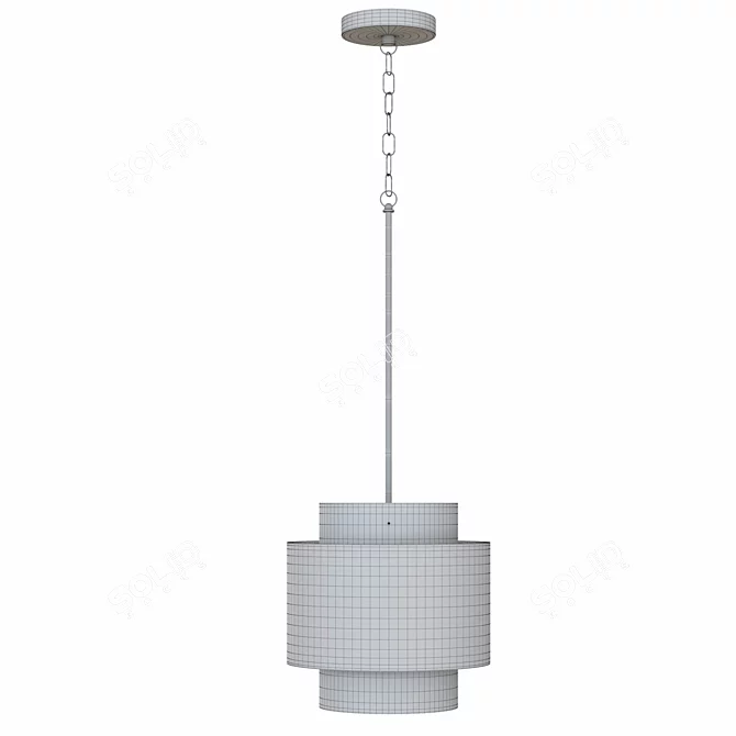 Elegant Glass Pendant Light 3D model image 2