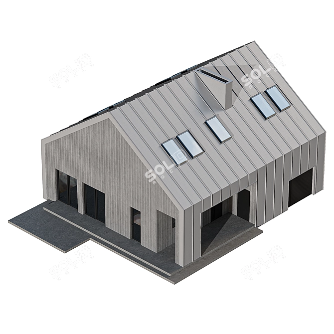 Modern Barnhouse with Skylights 3D model image 6