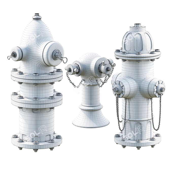 Urban Hydrant Collection: Detailed & High Poly 3D model image 3