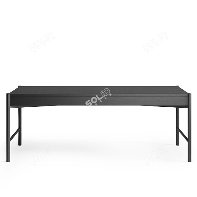 Modern Oak Dining Table 3D model image 4