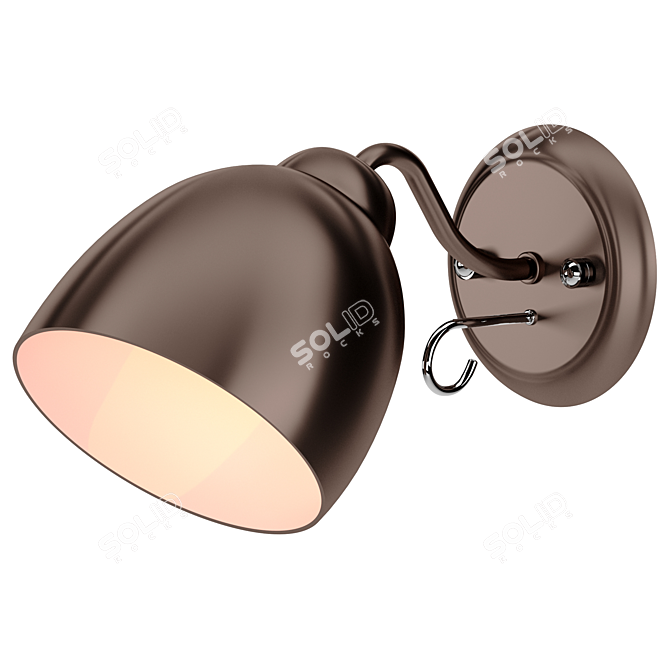 Elegant Metal Marquis Wall Lamp 3D model image 1