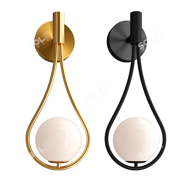 Modern Hoop Drop Wall Lamp 3D model image 1