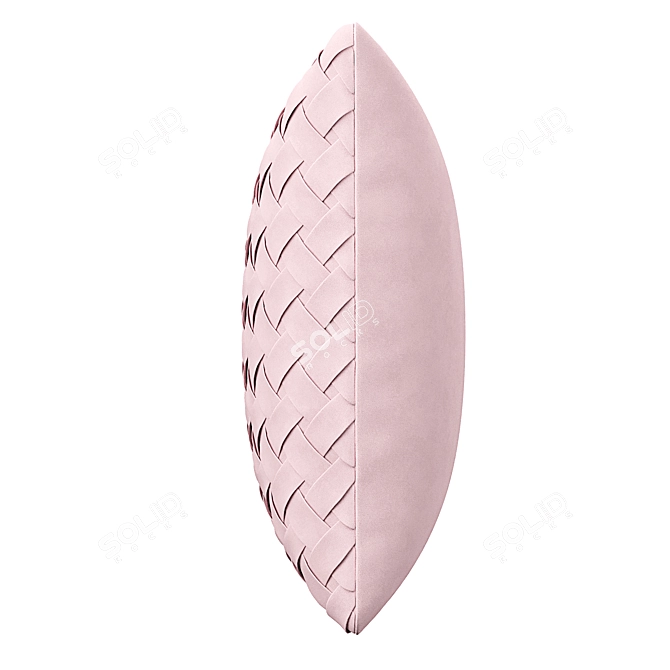 Pink Faux Suede Cushion: Lattice Weave Elegance 3D model image 3