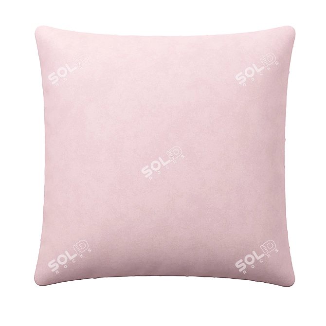 Pink Faux Suede Cushion: Lattice Weave Elegance 3D model image 4