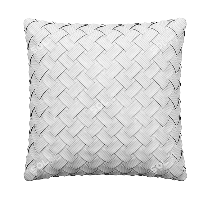Pink Faux Suede Cushion: Lattice Weave Elegance 3D model image 6
