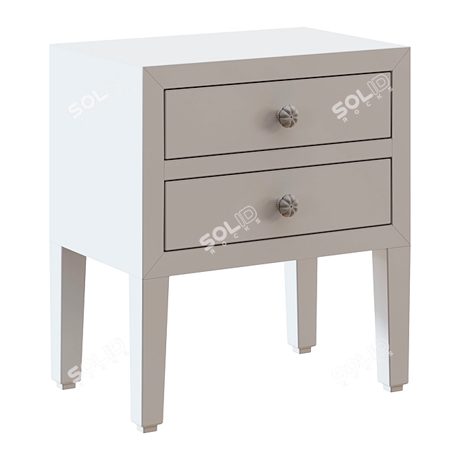 Loft-Concept Bedside Cabinet: Elegant 2-Drawer Table 3D model image 3