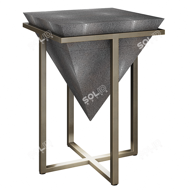 Geometric Accent Table with Antique Finish 3D model image 5