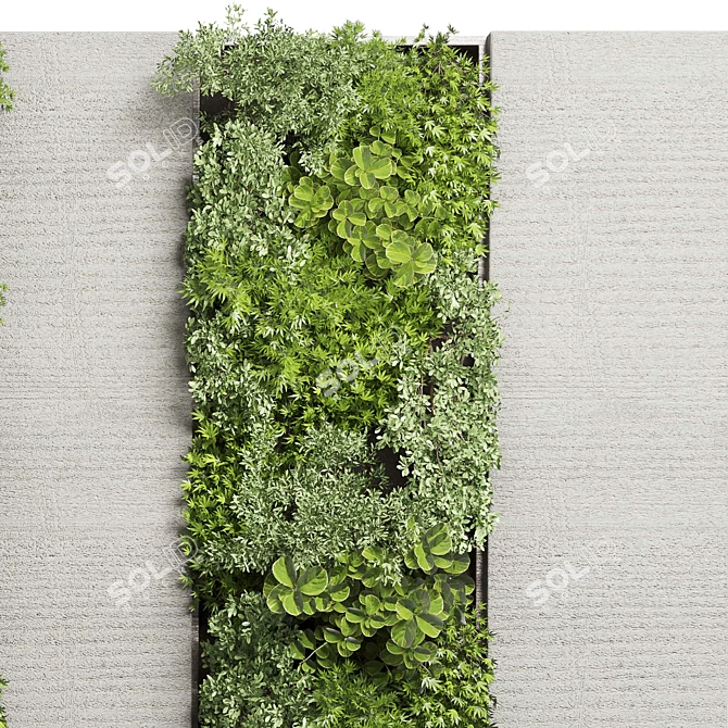 Wooden Frame Vertical Wall Garden 3D model image 4