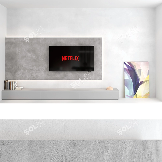 Title: TV Wall Set 21 - Transform Your Space 3D model image 5