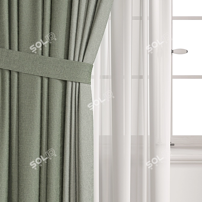 Versatile 3D Curtain Model 3D model image 2