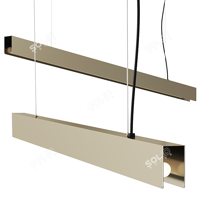 Vesoi U Brass Pendant Lamp 3D model image 1