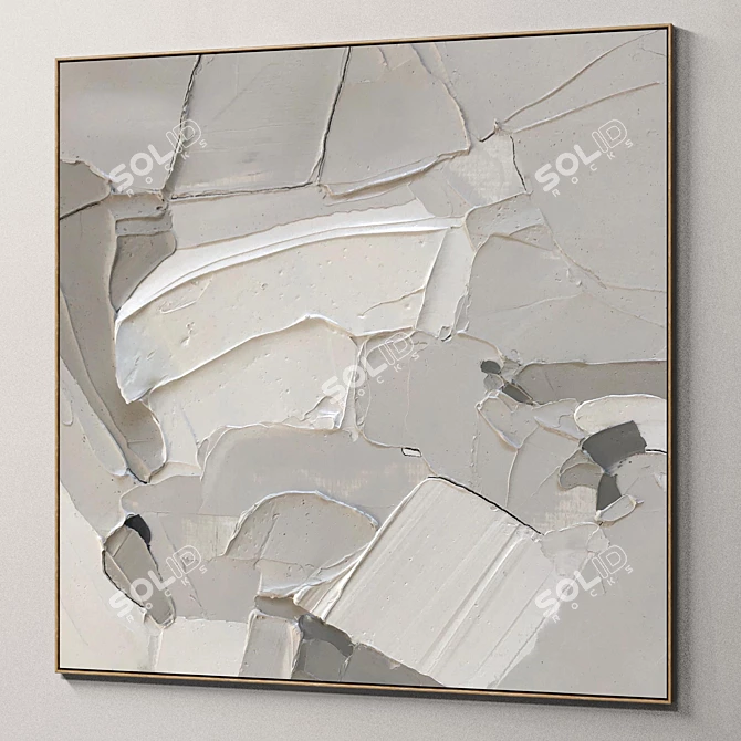 Abstract Plaster Photo Frame Set 3D model image 5